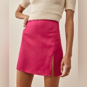 Reformation Robbie Silk Skirt / Rhubarb